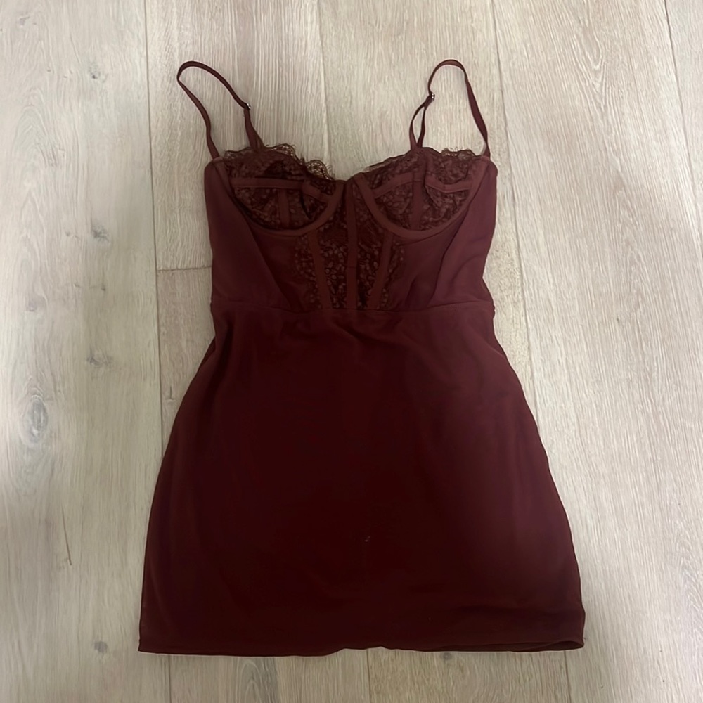 urban outfitters mini red corset dress